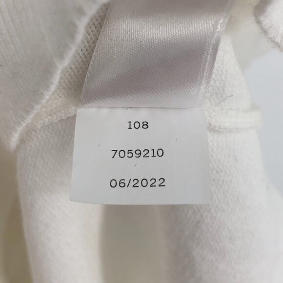 Cece Womens Long Sleeve Sweater Large White Ruffled Sheer Pleated Mock Neck - Picture 13 of 14